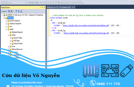 Tạo cơ sở dữ liệu trong sql server