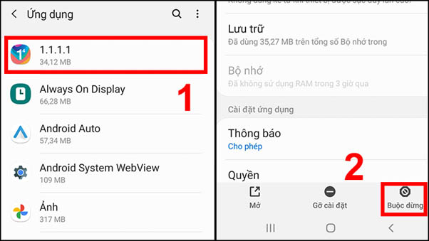 Tắt chế độ mạng ẩn danh VPN
