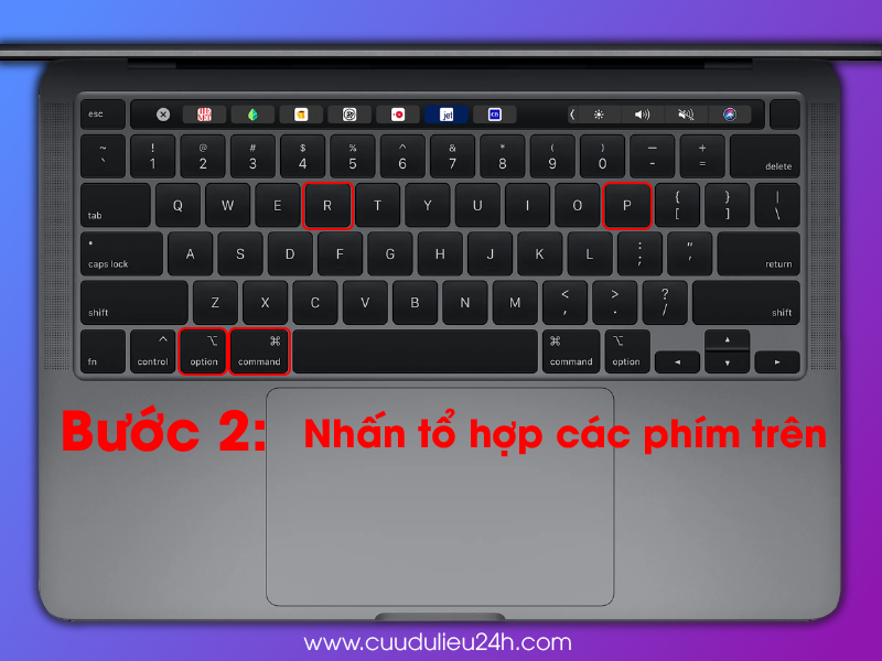 Thiết lập lại PRAM/NVRAM bước 2