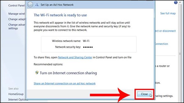 Mạng WiFi sẽ được tạo nhanh ch&oacute;ng