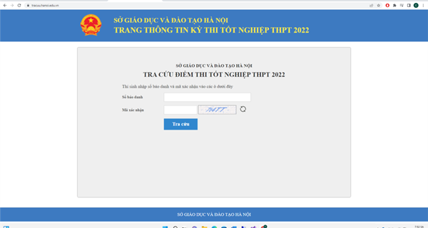 Tra cứu qua website của Sở GD-ĐT
