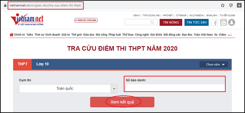 Tra cứu điểm thi trên các đầu báo điện tử chính thống