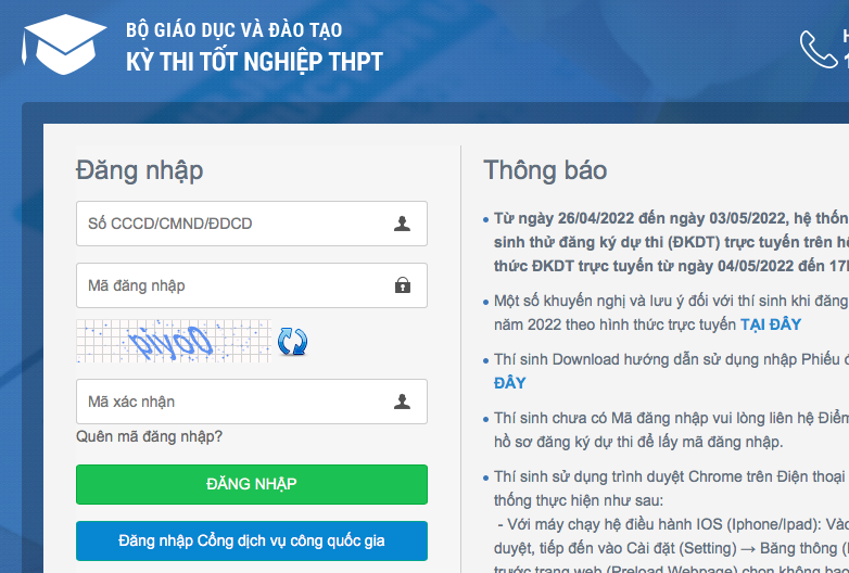 Qua website Bộ GD&ĐT