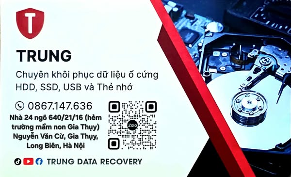 Trung Data Recovery – Cứu dữ liệu chuyên sâu tại Hà Nội