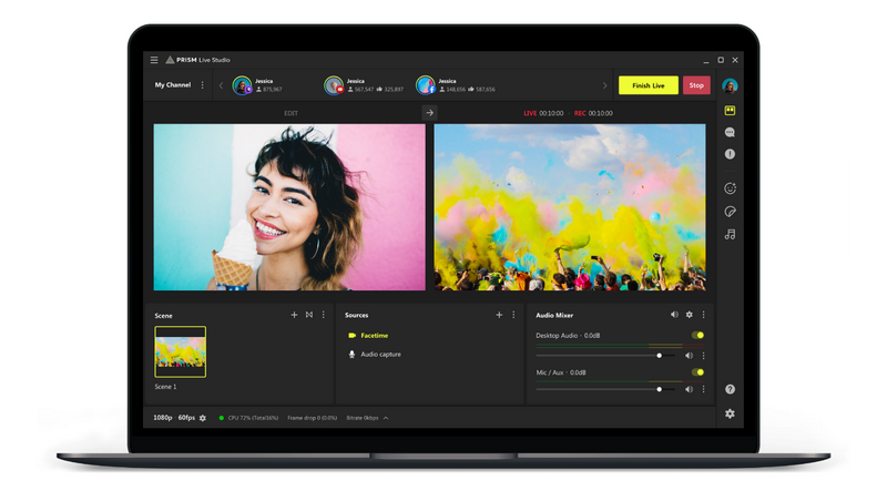 Ứng dụng phần mềm Prism Live Studio