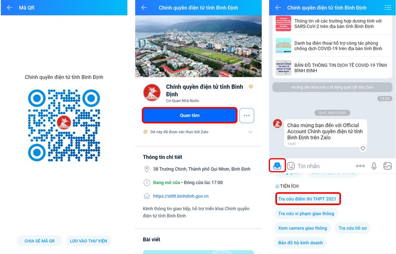 Xem điểm thi tốt nghiệp THPT 2022 trên ứng dụng Zalo